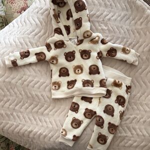 Baby Starters Cream and Brown Bear Plush Kids Matching Set